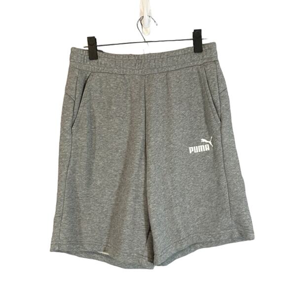 Puma Gray Cotton Blend Logo Comfortable Casual Basic Shorts Men Sz M - Picture 1 of 10